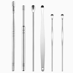 Ear Wax Removal Kit Portable 1 Spoon Stainless Steel Spiral Scoop Portable OrB5